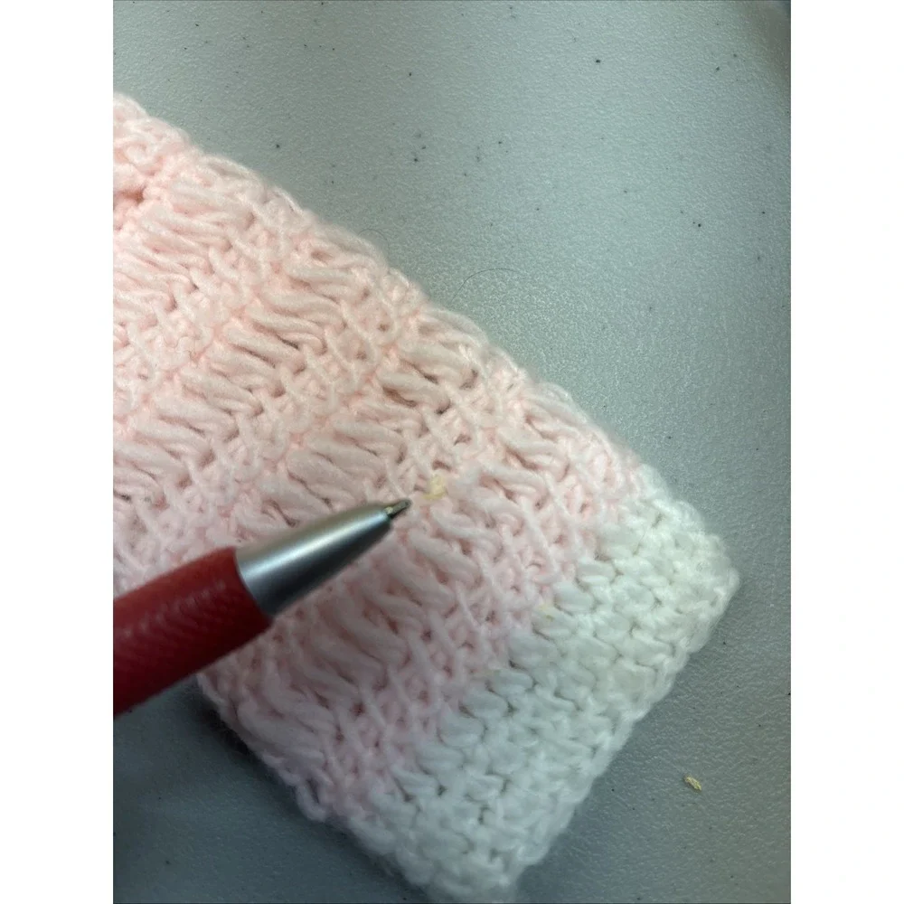 VTG  Handmade in Korea Baby Sweater Pink 100% Acrylic Buttons Collar
